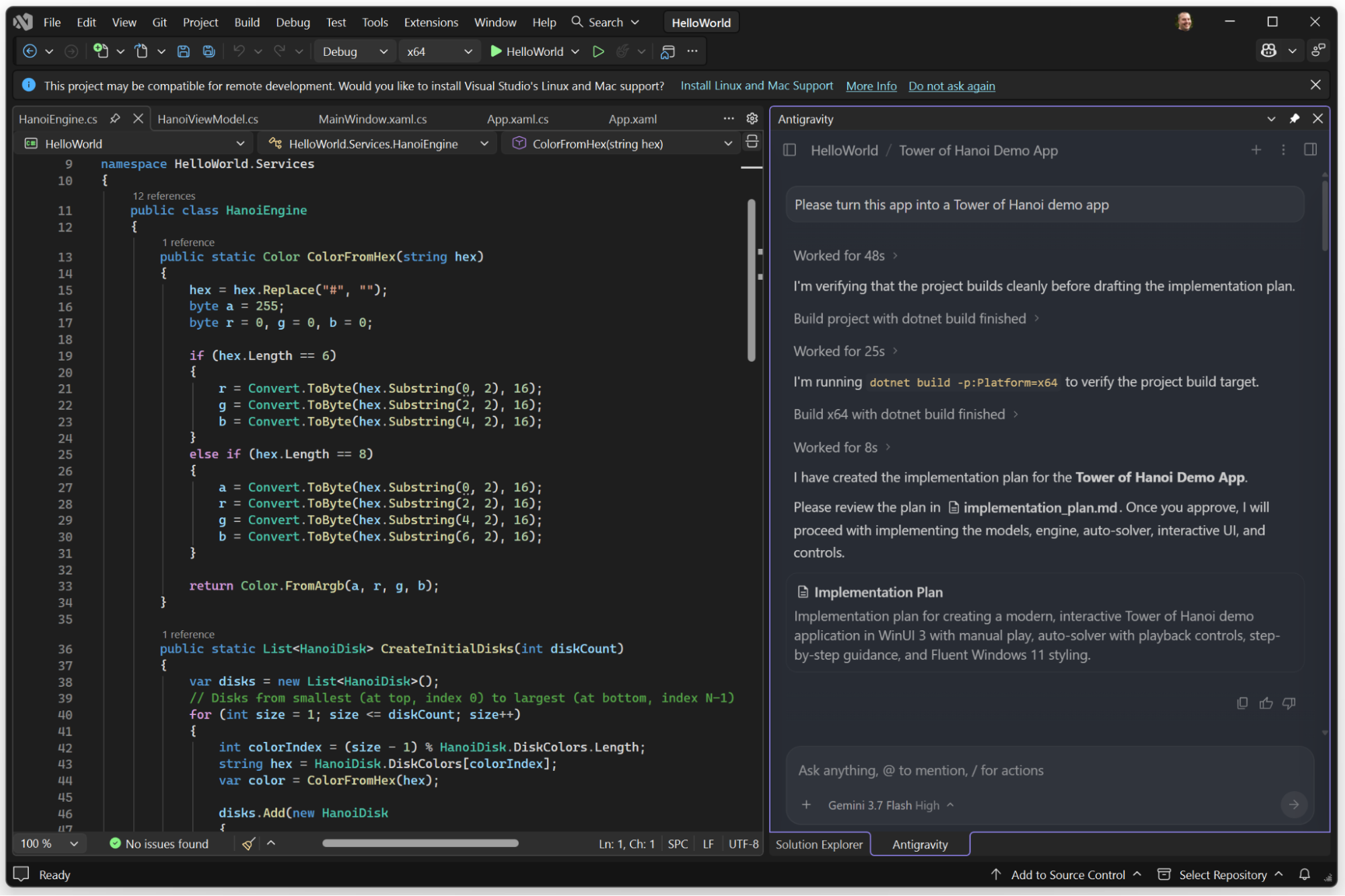 Antigravity in Visual Studio 2026
