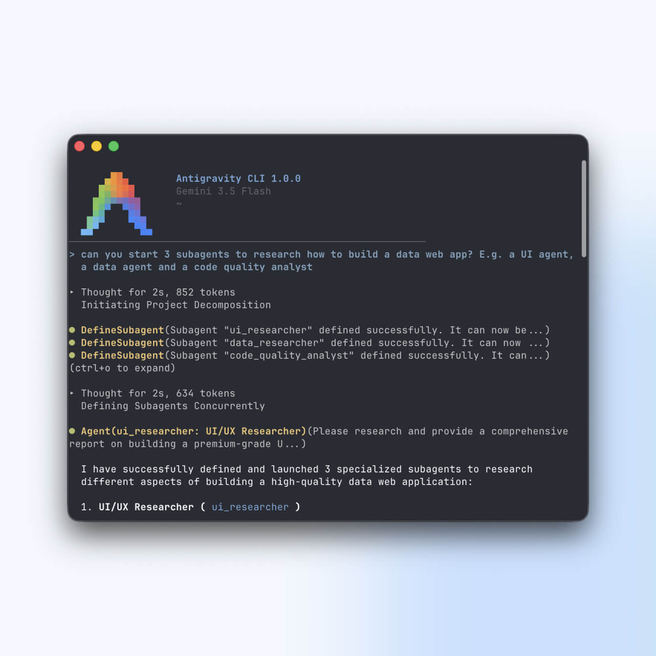 Subagents functionalities